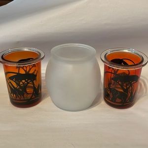 3 Piece PartyLite Safari Votive Holders EUC